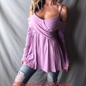 NEW Off Shoulder Relaxed Tunic Top S, M